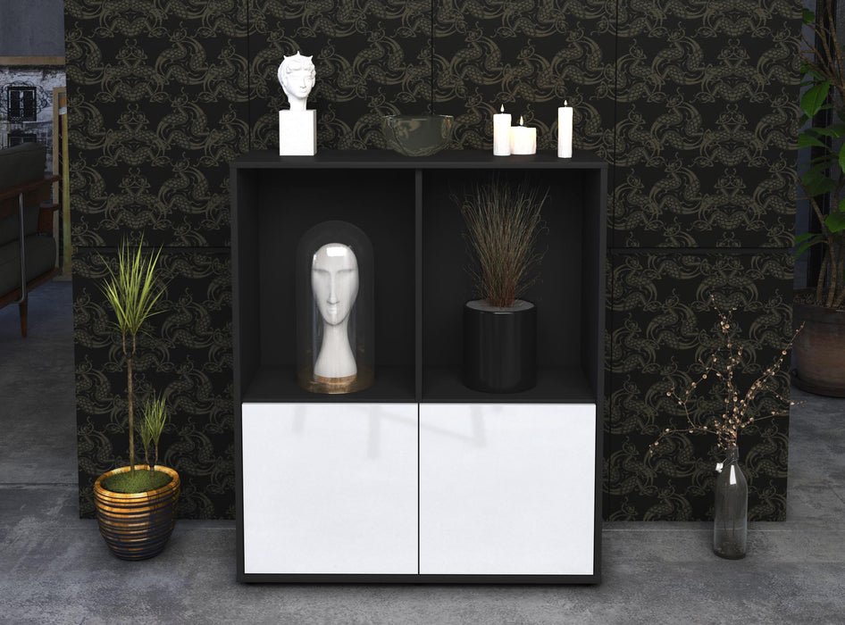 Highboard Ivona, Weiß Front (92x108x35cm) - Dekati GmbH