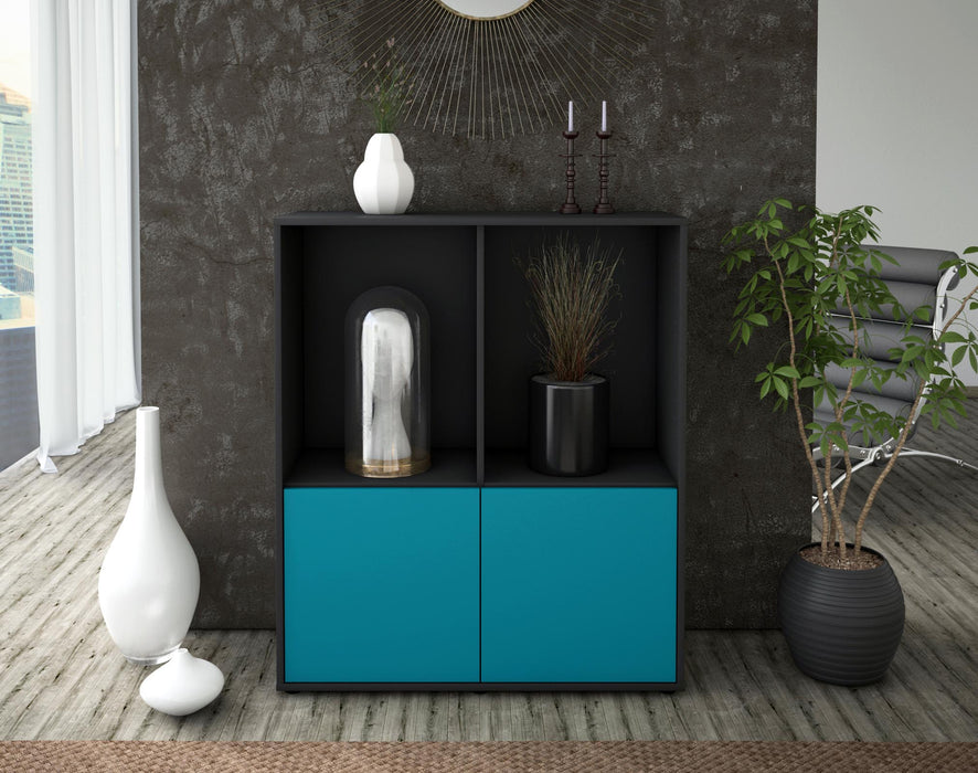 Highboard Ivona, Türkis Front (92x108x35cm) - Dekati GmbH