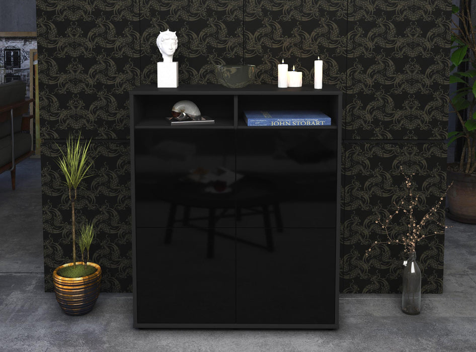 Highboard Jade, Schwarz Front (92x108x35cm) - Dekati GmbH