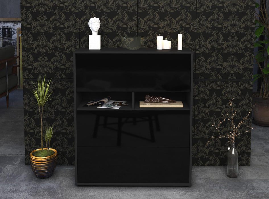 Highboard Janine, Schwarz Front (92x108x35cm) - Dekati GmbH