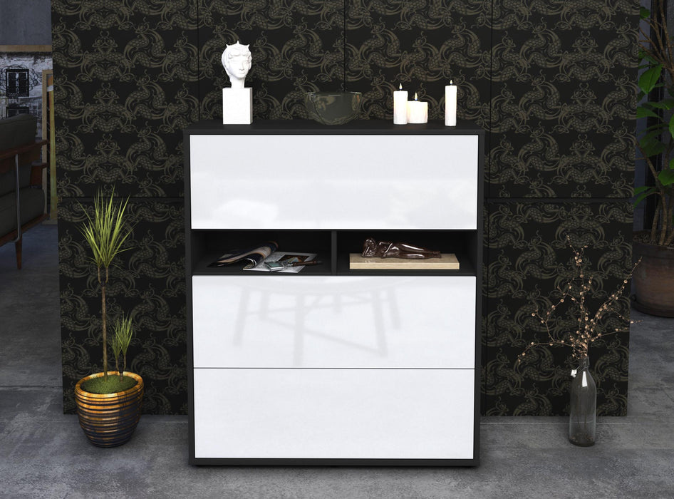 Highboard Janine, Weiß Front (92x108x35cm) - Dekati GmbH