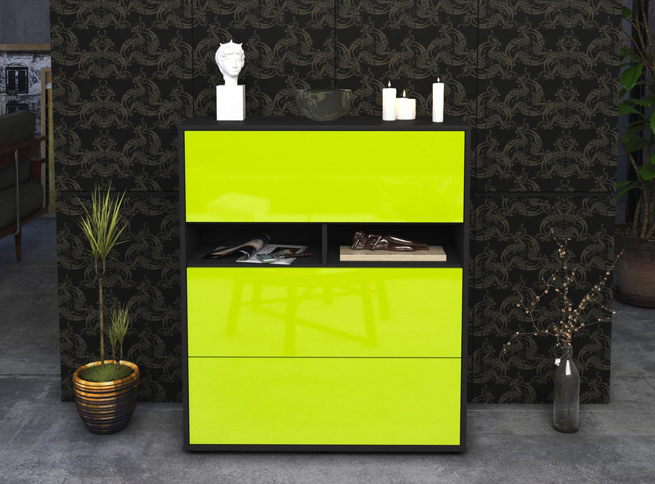 Highboard Janine, Grün Front (92x108x35cm) - Dekati GmbH