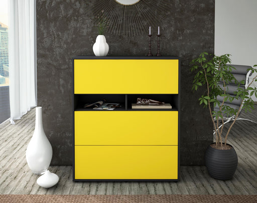 Highboard Janine, Gelb Front (92x108x35cm) - Dekati GmbH