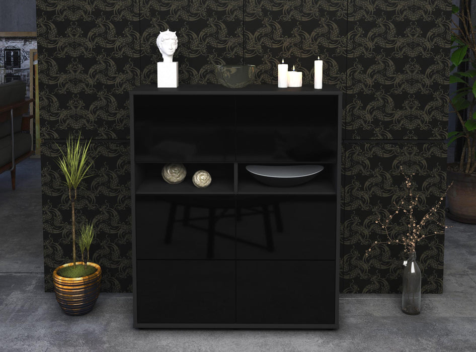 Highboard Jasmin, Schwarz Front (92x108x35cm) - Dekati GmbH