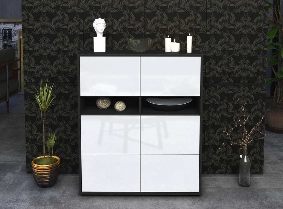 Highboard Jasmin, Weiß Front (92x108x35cm) - Dekati GmbH