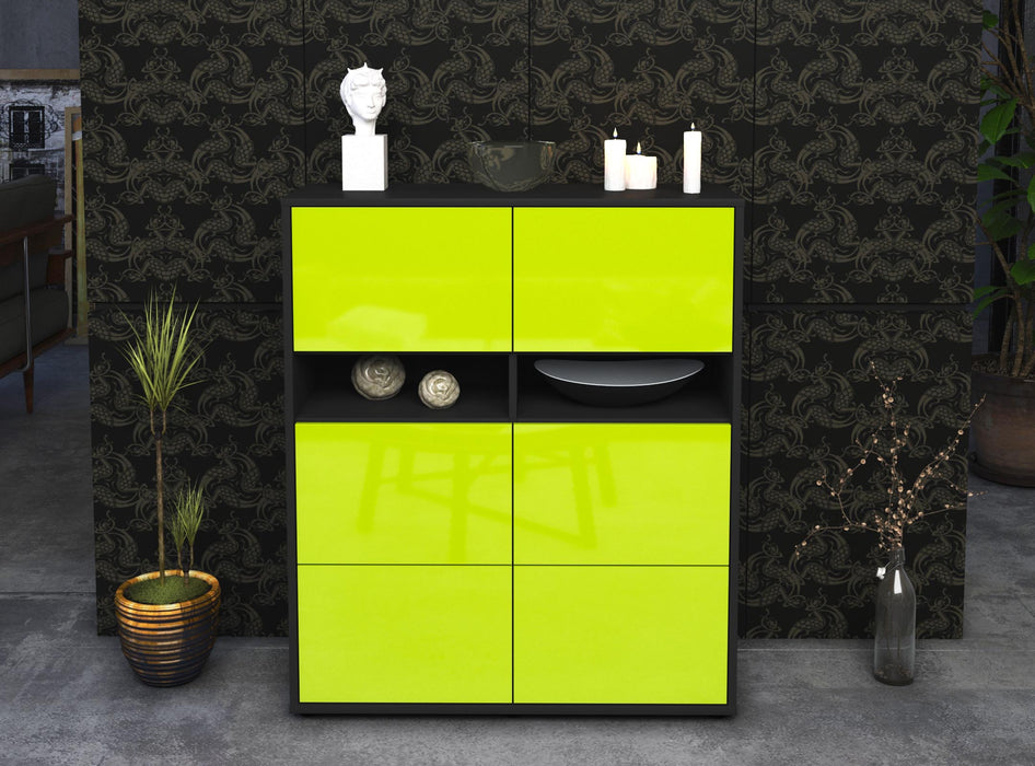 Highboard Jasmin, Grün Front (92x108x35cm) - Dekati GmbH