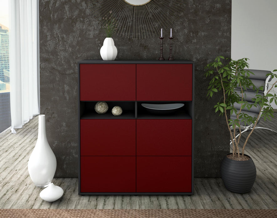 Highboard Jasmin, Bordeaux Front (92x108x35cm) - Dekati GmbH