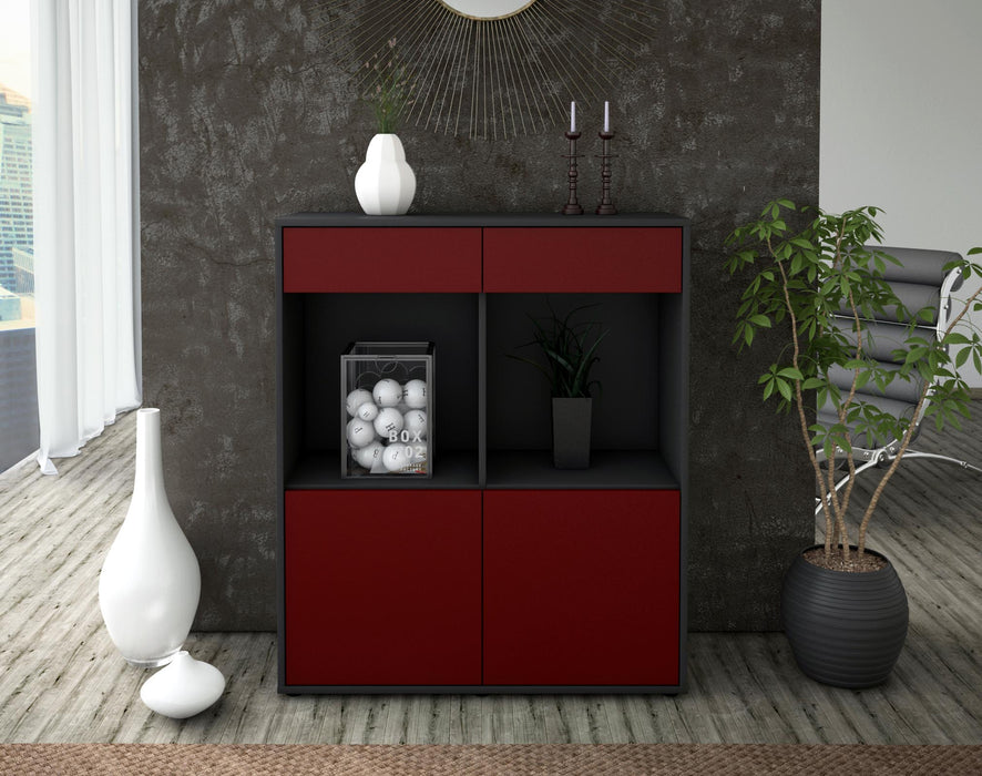 Highboard Joana, Bordeaux Front (92x108x35cm) - Dekati GmbH