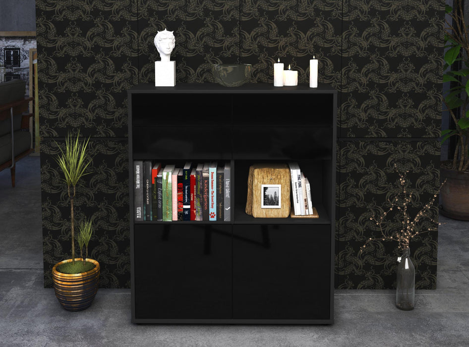 Highboard Joelina, Schwarz Front (92x108x35cm) - Dekati GmbH