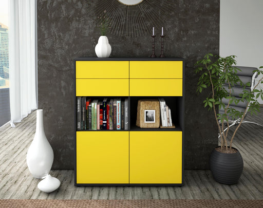 Highboard Joelina, Gelb Front (92x108x35cm) - Dekati GmbH