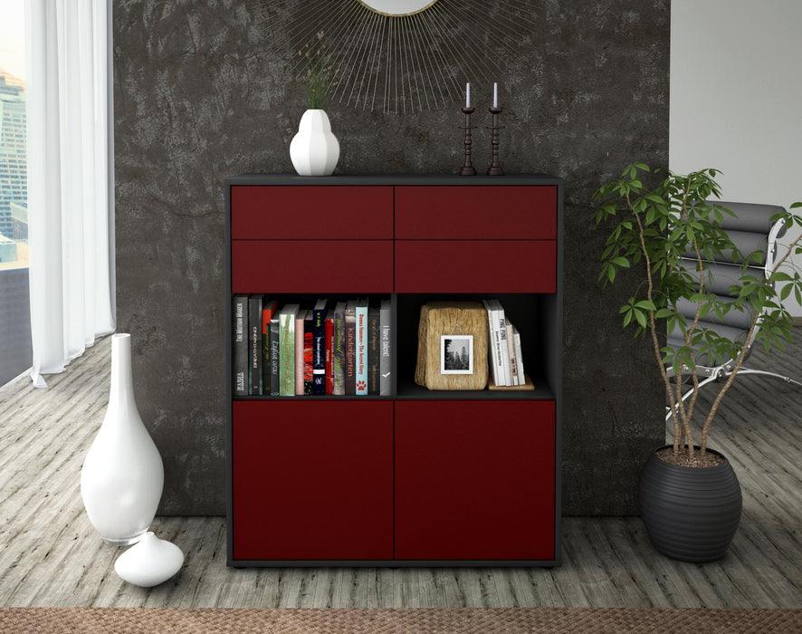 Highboard Joelina, Bordeaux Front (92x108x35cm) - Dekati GmbH