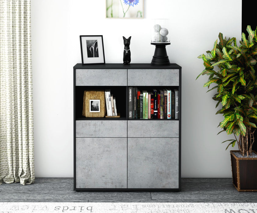 Highboard Jolanda, Beton Front (92x108x35cm) - Dekati GmbH