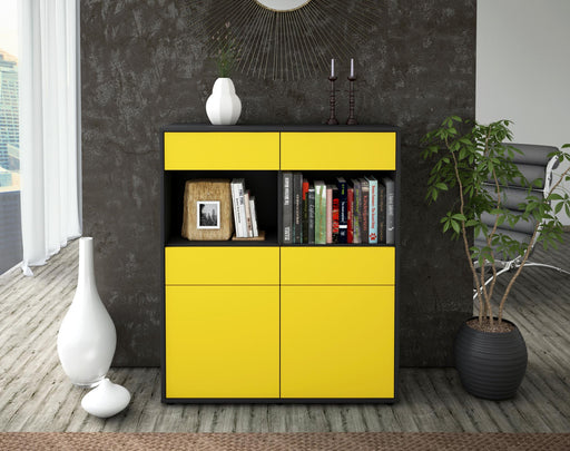 Highboard Jolanda, Gelb Front (92x108x35cm) - Dekati GmbH