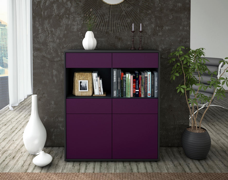 Highboard Jolanda, Lila Front (92x108x35cm) - Dekati GmbH