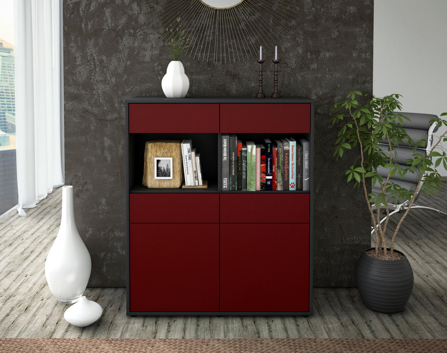 Highboard Jolanda, Bordeaux Front (92x108x35cm) - Dekati GmbH