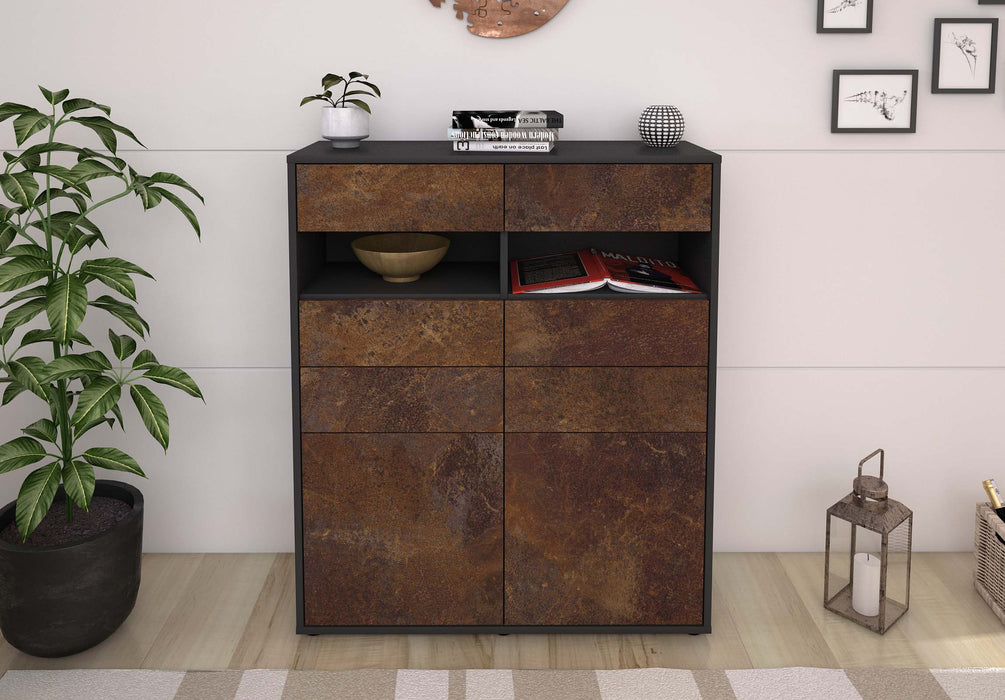 Highboard Jolina, Rost Front (92x108x35cm) - Dekati GmbH