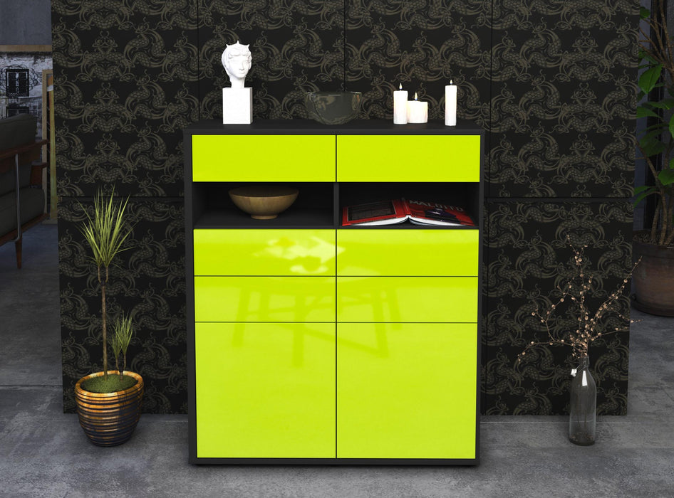 Highboard Jolina, Grün Front (92x108x35cm) - Dekati GmbH