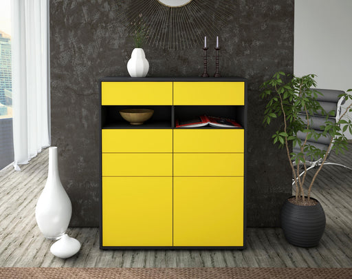 Highboard Jolina, Gelb Front (92x108x35cm) - Dekati GmbH