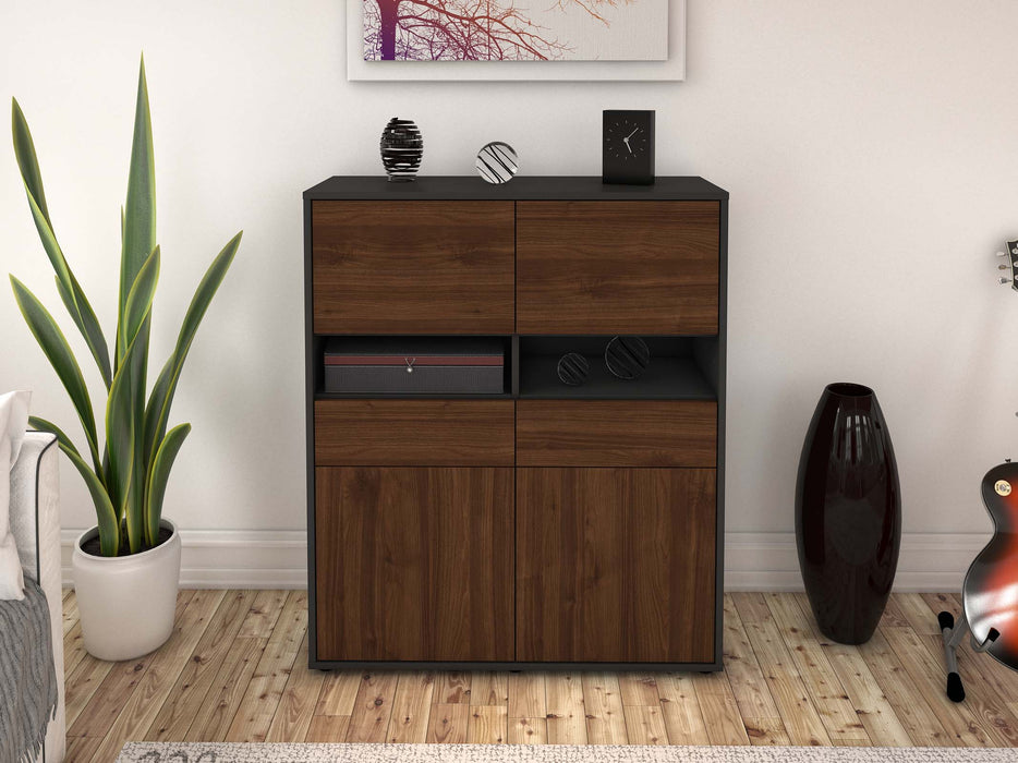 Highboard Josefina, Walnuss Front (92x108x35cm) - Dekati GmbH