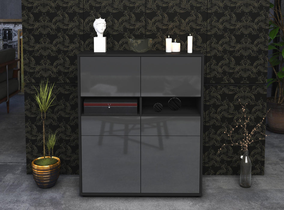 Highboard Josefina, Grau Front (92x108x35cm) - Dekati GmbH