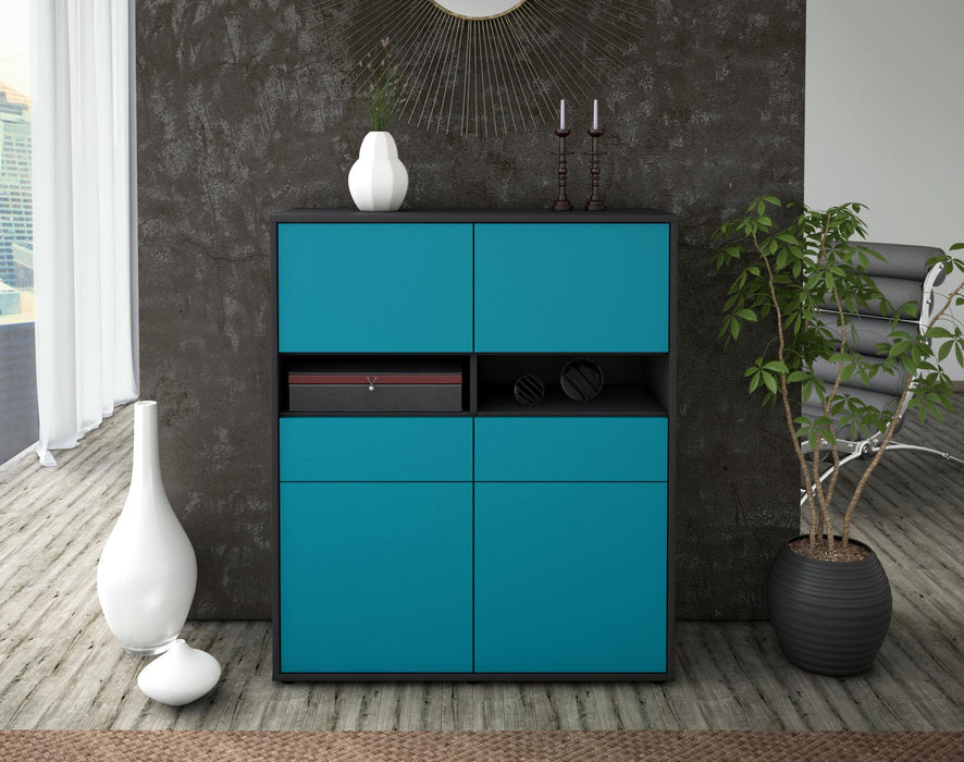 Highboard Josefina, Türkis Front (92x108x35cm) - Dekati GmbH