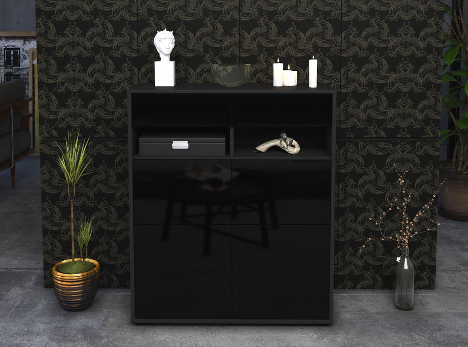 Highboard Juliana, Schwarz Front (92x108x35cm) - Dekati GmbH