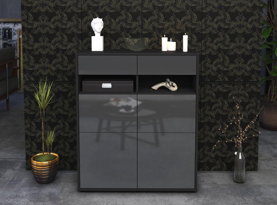 Highboard Juliana, Grau Front (92x108x35cm) - Dekati GmbH