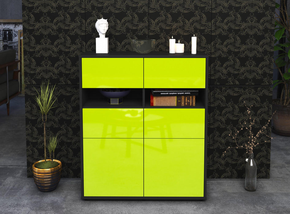 Highboard Karlotta, Grün Front (92x108x35cm) - Dekati GmbH