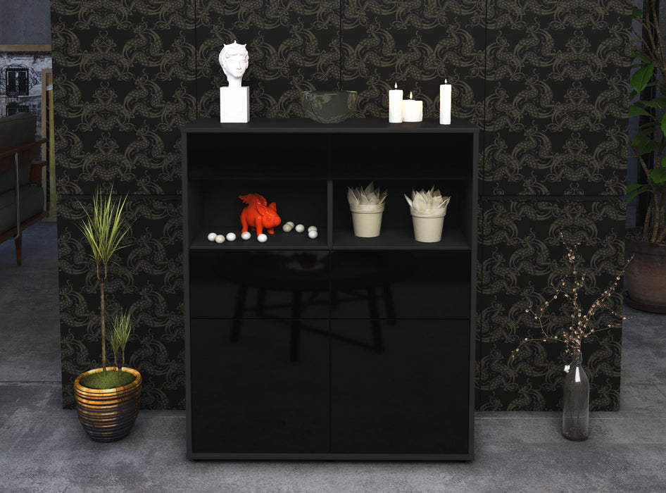 Highboard Karolin, Schwarz Front (92x108x35cm) - Dekati GmbH