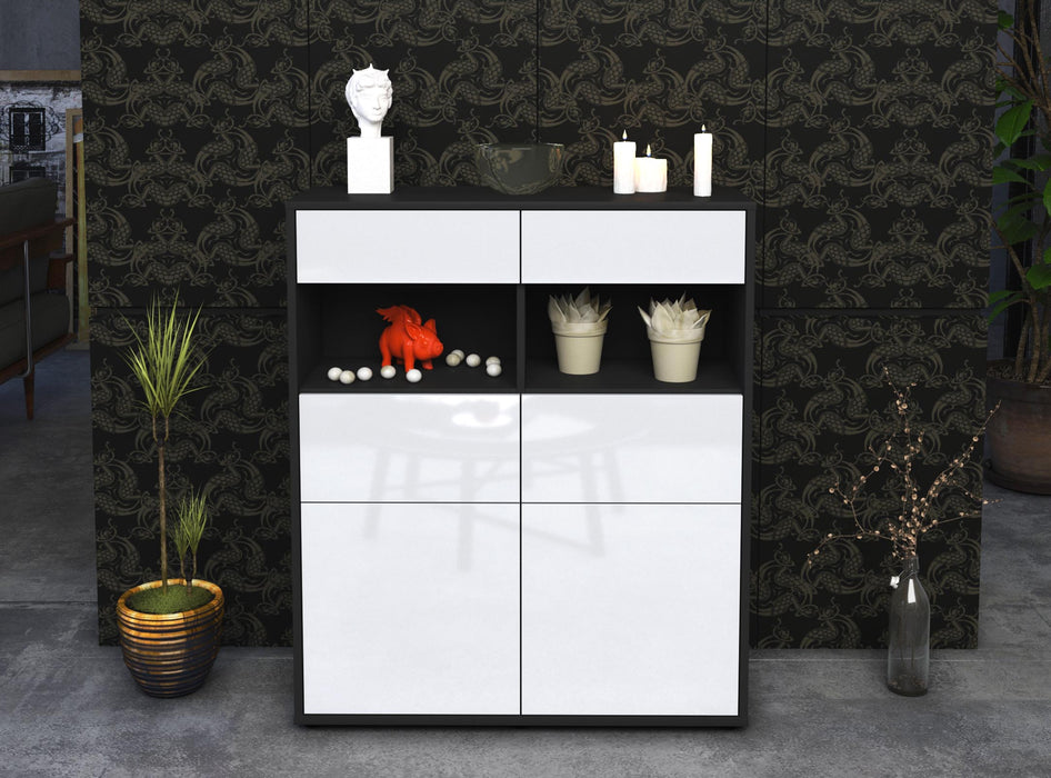 Highboard Karolin, Weiß Front (92x108x35cm) - Dekati GmbH