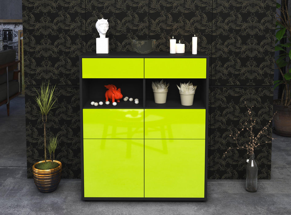 Highboard Karolin, Grün Front (92x108x35cm) - Dekati GmbH