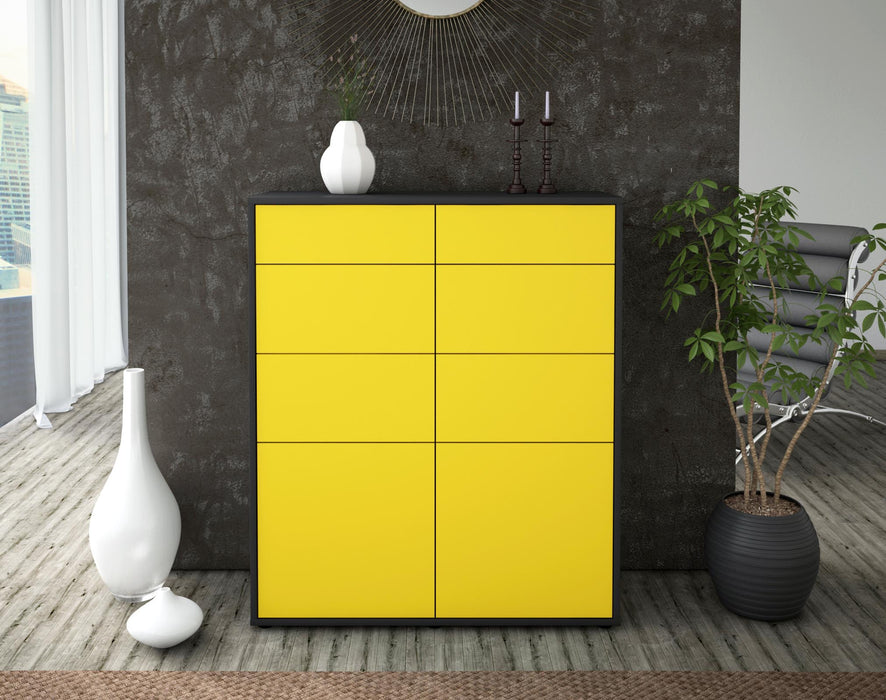 Highboard Katia, Gelb Front (92x108x35cm) - Dekati GmbH