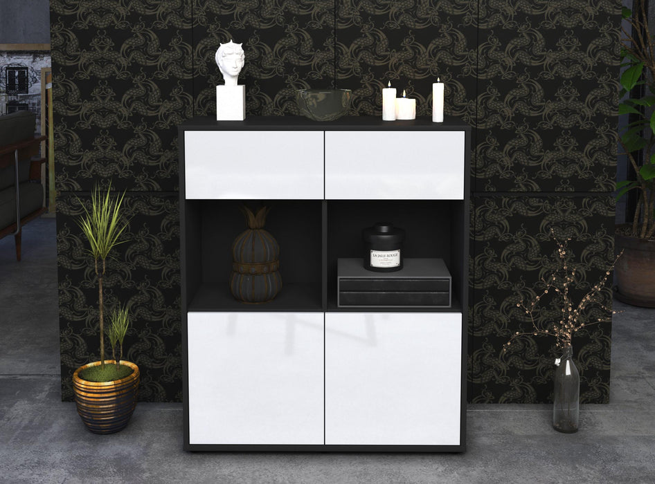 Highboard Ketty, Weiß Front (92x108x35cm) - Dekati GmbH