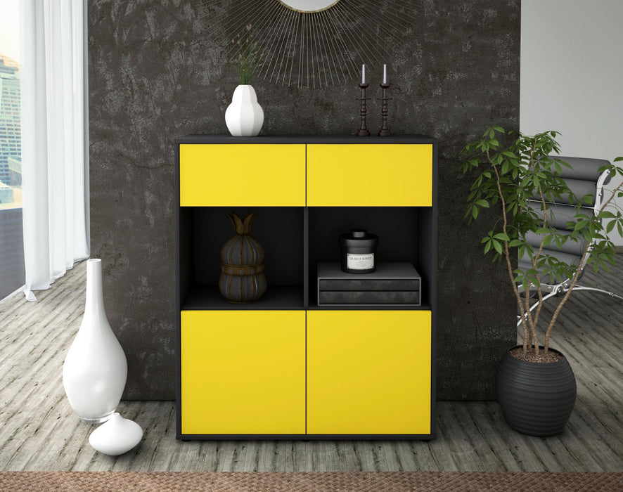 Highboard Ketty, Gelb Front (92x108x35cm) - Dekati GmbH