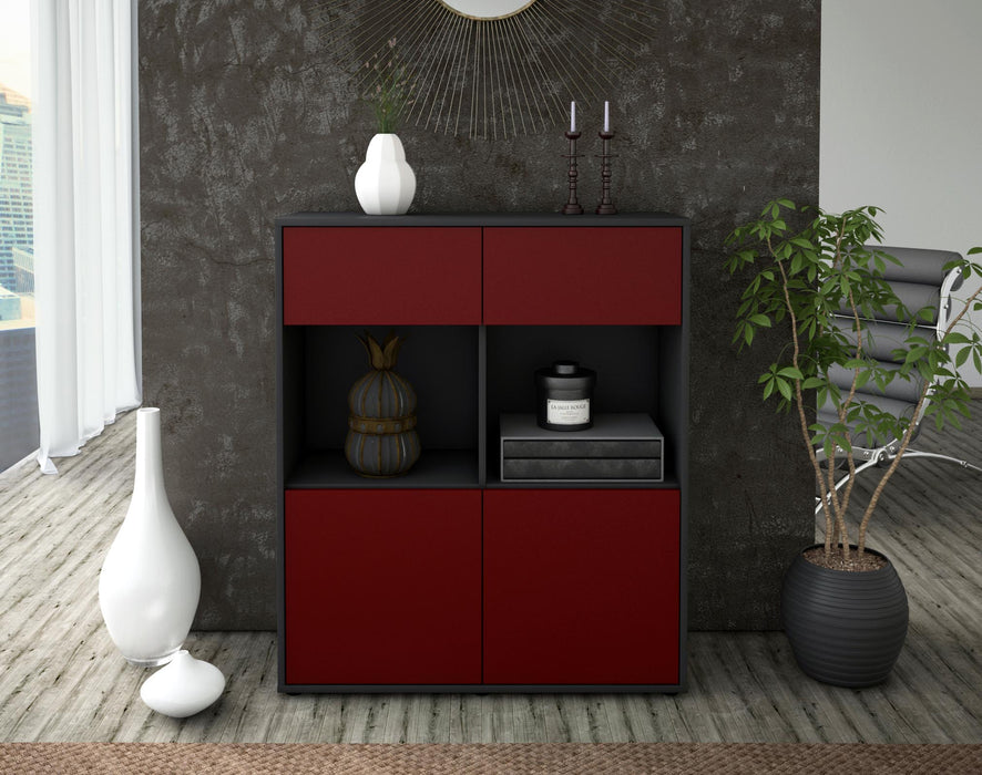 Highboard Ketty, Bordeaux Front (92x108x35cm) - Dekati GmbH