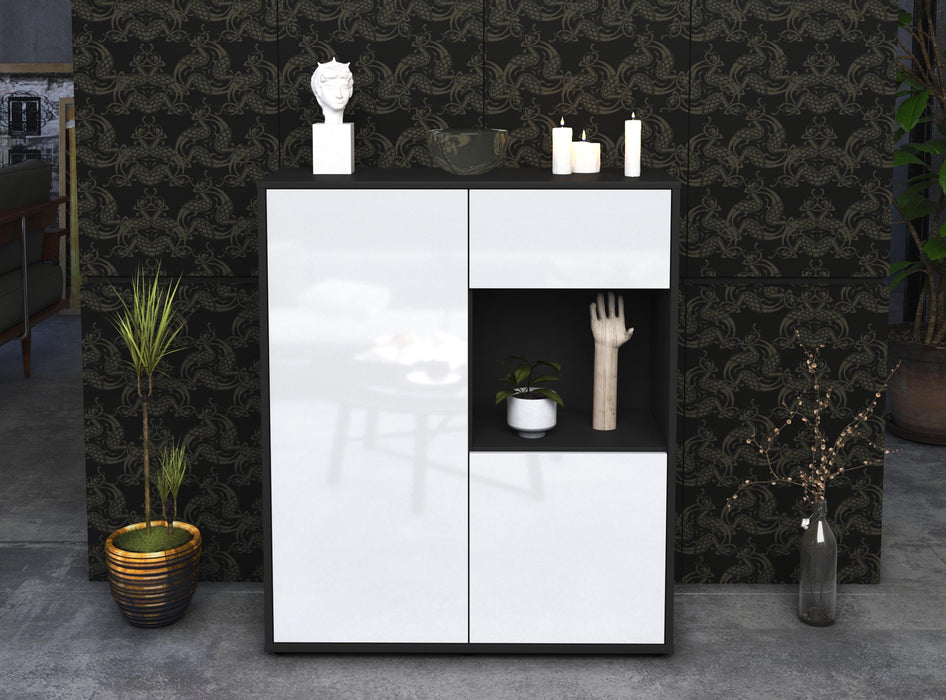 Highboard Larina, Weiß Front (92x108x35cm) - Dekati GmbH