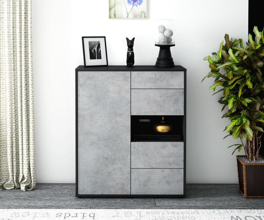 Highboard Larissa, Beton Front (92x108x35cm) - Dekati GmbH