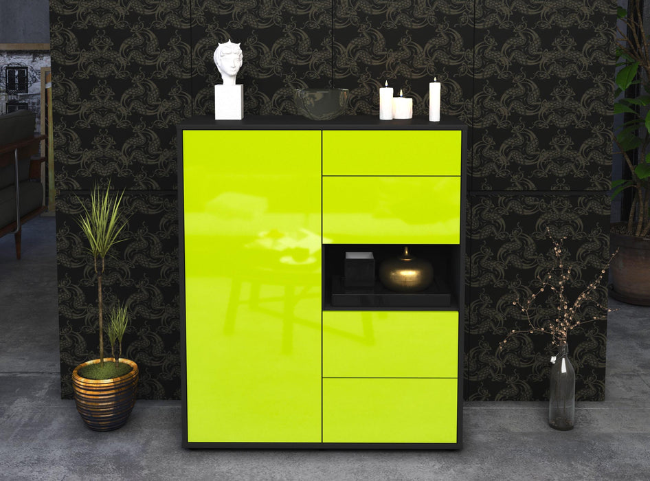 Highboard Larissa, Grün Front (92x108x35cm) - Dekati GmbH