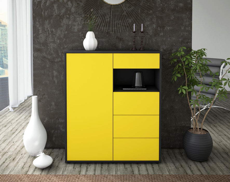 Highboard Lavinia, Gelb Front (92x108x35cm) - Dekati GmbH