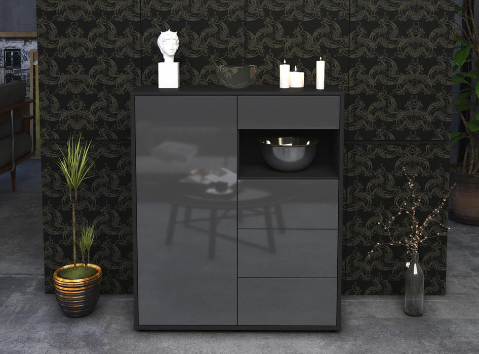 Highboard Lea, Grau Front (92x108x35cm) - Dekati GmbH