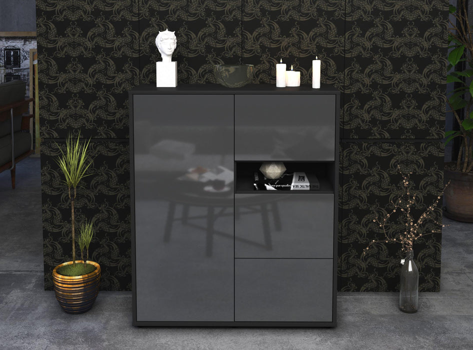 Highboard Leana, Grau Front (92x108x35cm) - Dekati GmbH