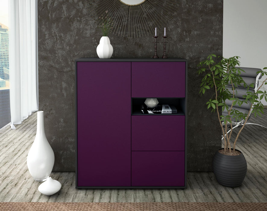 Highboard Leana, Lila Front (92x108x35cm) - Dekati GmbH