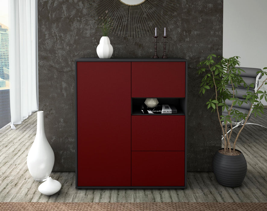 Highboard Leana, Bordeaux Front (92x108x35cm) - Dekati GmbH