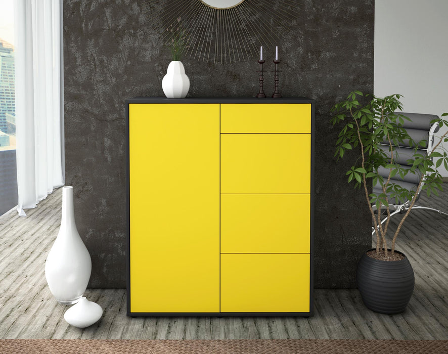 Highboard Lelia, Gelb Front (92x108x35cm) - Dekati GmbH