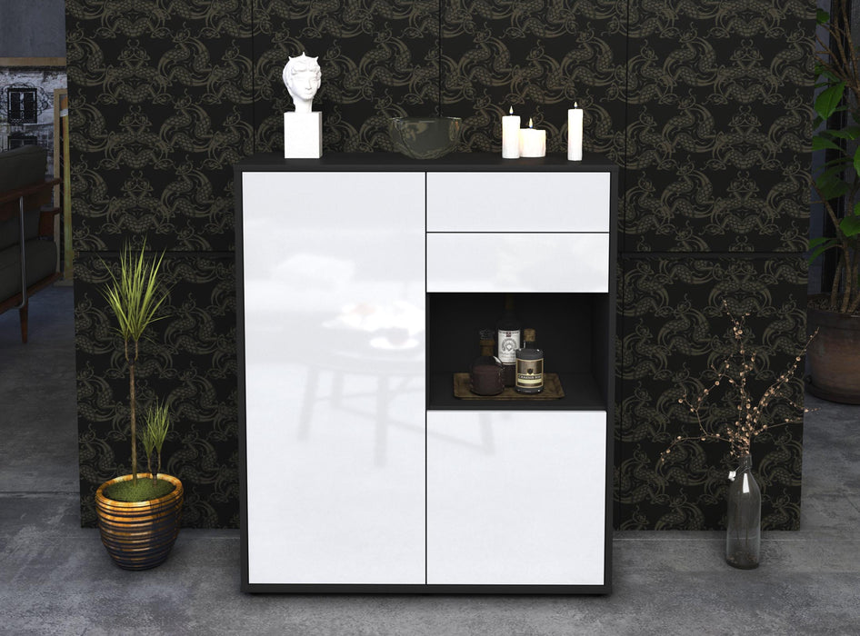 Highboard Leona, Weiß Front (92x108x35cm) - Dekati GmbH