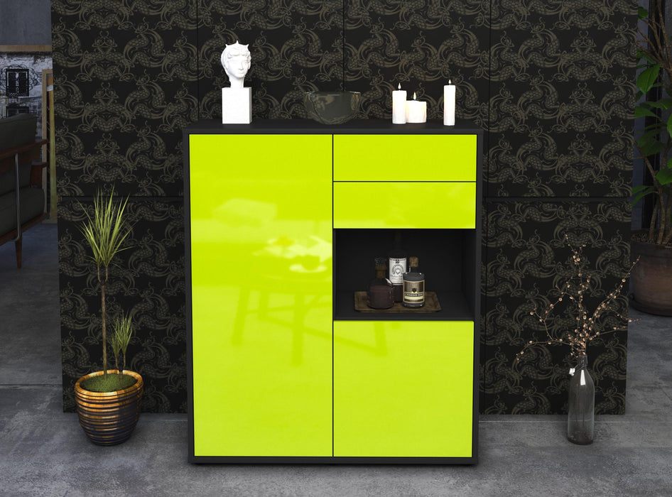 Highboard Leona, Grün Front (92x108x35cm) - Dekati GmbH