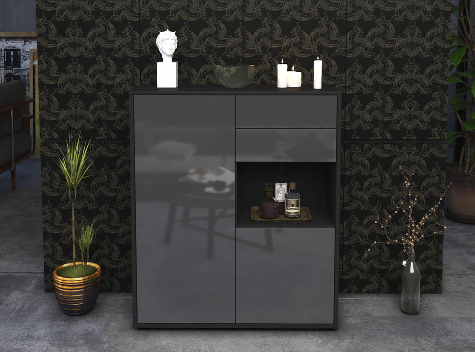 Highboard Leona, Grau Front (92x108x35cm) - Dekati GmbH