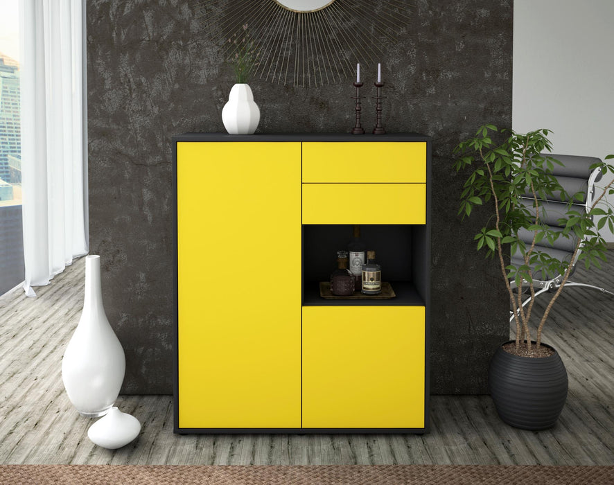 Highboard Leona, Gelb Front (92x108x35cm) - Dekati GmbH