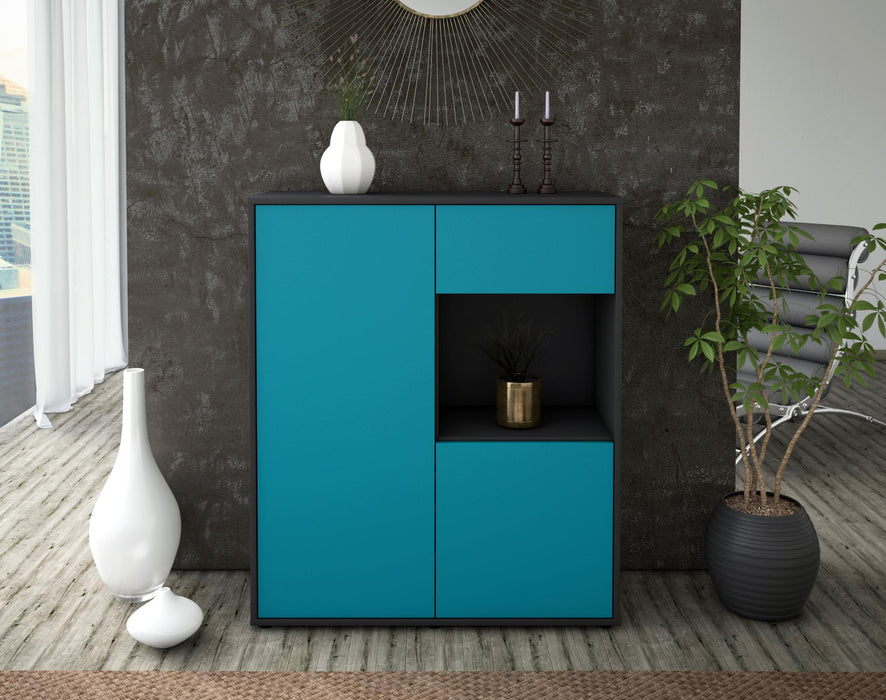 Highboard Lisa, Türkis Front (92x108x35cm) - Dekati GmbH