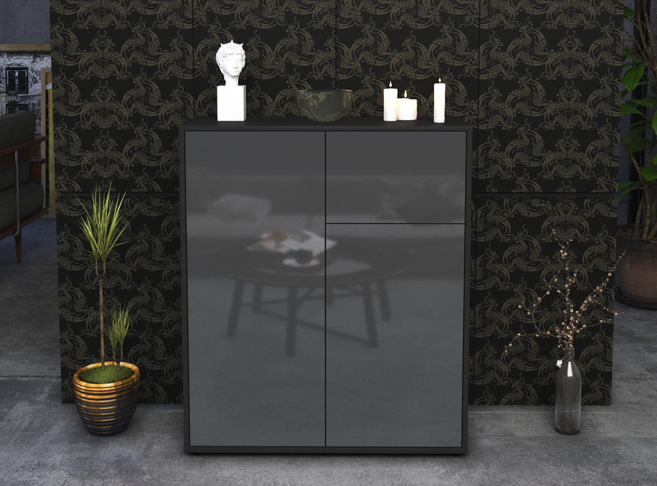 Highboard Loana, Grau Front (92x108x35cm) - Dekati GmbH